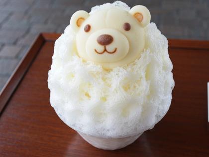 天文館むじゃきの名物かき氷「白熊」のアップ写真